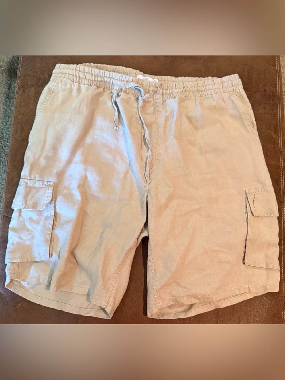 Onia 100% Linen Drawstring Cargo Shorts XXL